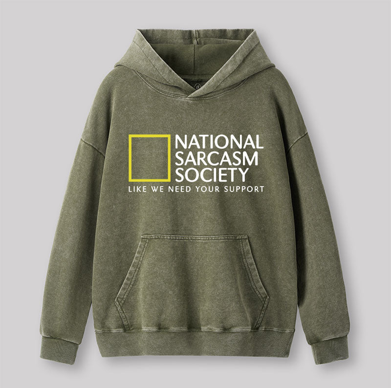 National Sarcasm Society Washed Hoodie