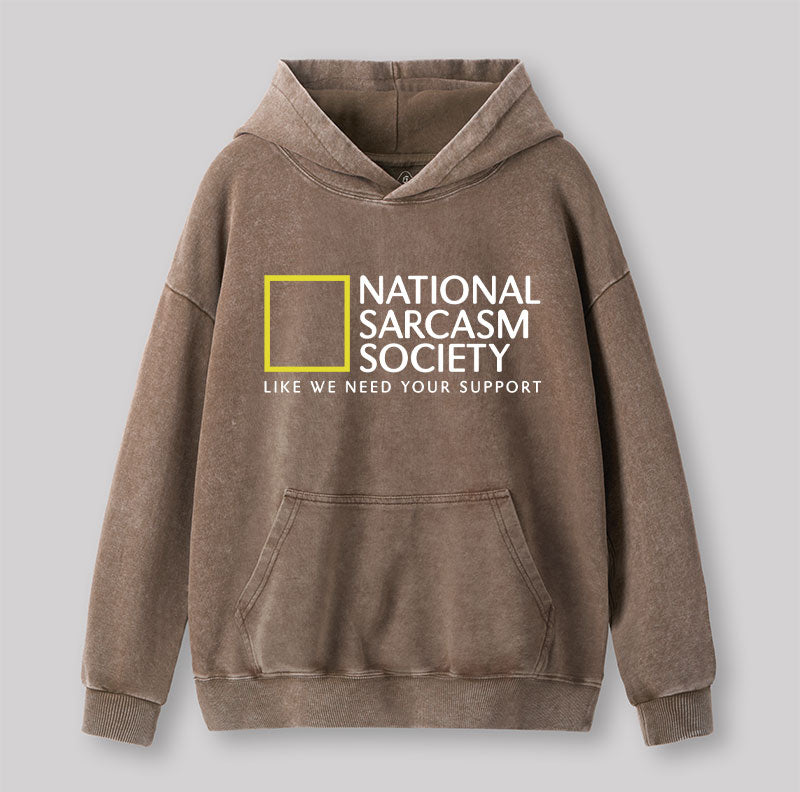 National Sarcasm Society Washed Hoodie