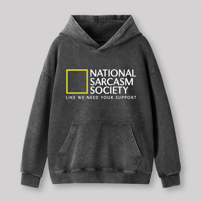 National Sarcasm Society Washed Hoodie