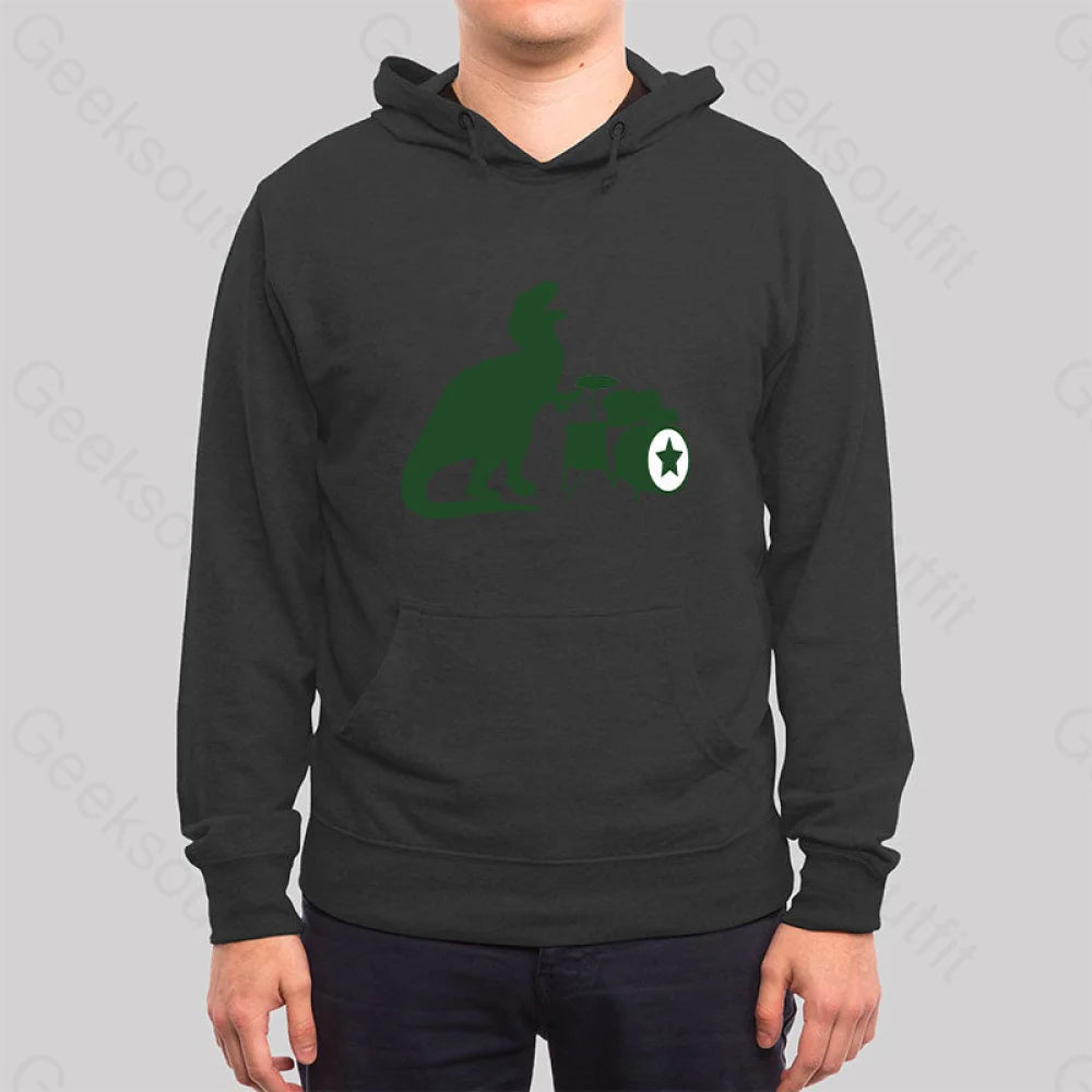 A Tyrannosaurus Rex Playing Drums Hoodie