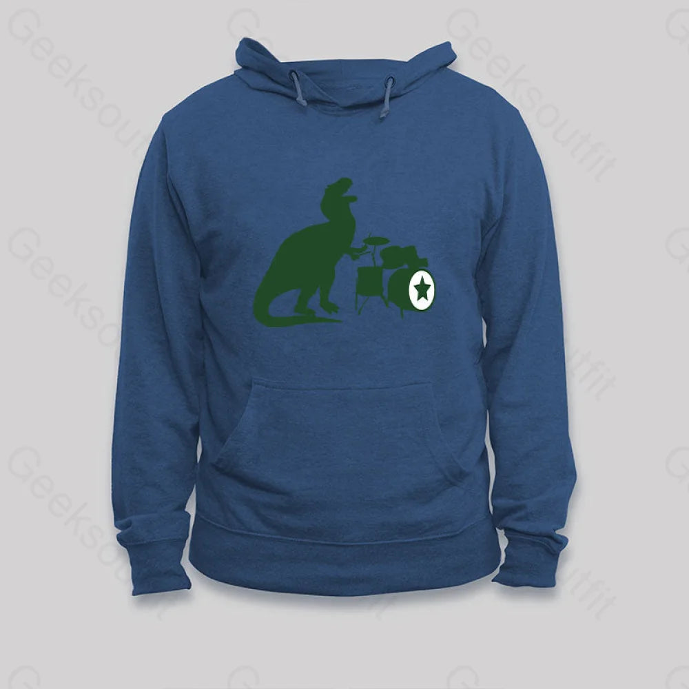 A Tyrannosaurus Rex Playing Drums Hoodie