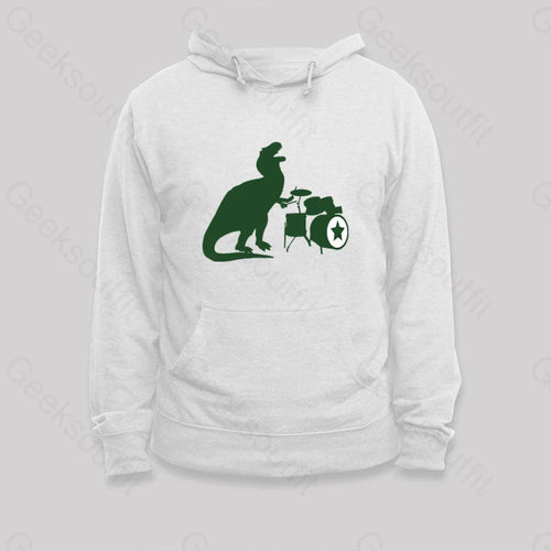 A Tyrannosaurus Rex Playing Drums Hoodie