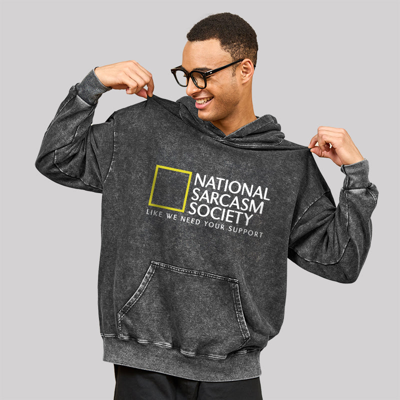 National Sarcasm Society Washed Hoodie