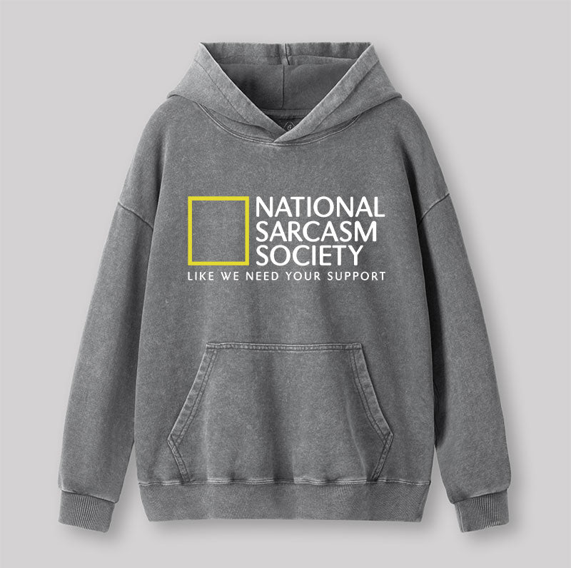 National Sarcasm Society Washed Hoodie